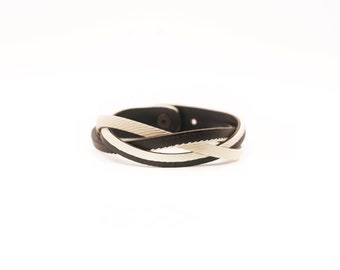 Upcycled tire woven bracelet, vegan bracelet, handmade unisex bracelet, woven rubber bracelet, braid black bracelet, eco gift idea