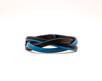 Upcycled tire woven bracelet, vegan bracelet, handmade unisex bracelet, woven rubber bracelet, braid black bracelet, eco gift idea