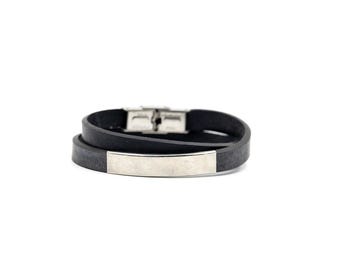 Double wrap bracelet made from recycled inner tube, self-adjusting bracelet, unisex bracelet, women's rubber bracelet