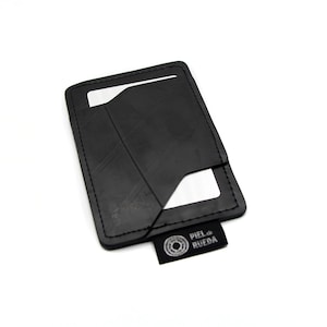 Porta-cartões vegano, porta-cartões de bolso, porta-documentos artesanal em tubo interno reciclado, ideia de presente ecológico, porta-cartões