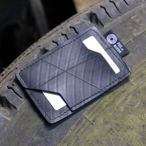 Porte-cartes vegan, porte-cartes de crédit de poche, porte-documents artisanal en chambre à air recyclée, idée cadeau écolo, porte-cartes