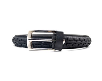 Ceinture pneu vélo, ceinture pneu recyclé, idée cadeau éco, ceinture sport, ceinture homme, ceinture caoutchouc artisanale