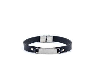 Verstellbares schwarzes veganes Armband aus recycelten Fahrradschläuchen, Herrenarmband, Damenarmband, Gummiarmband, Öko-Geschenk