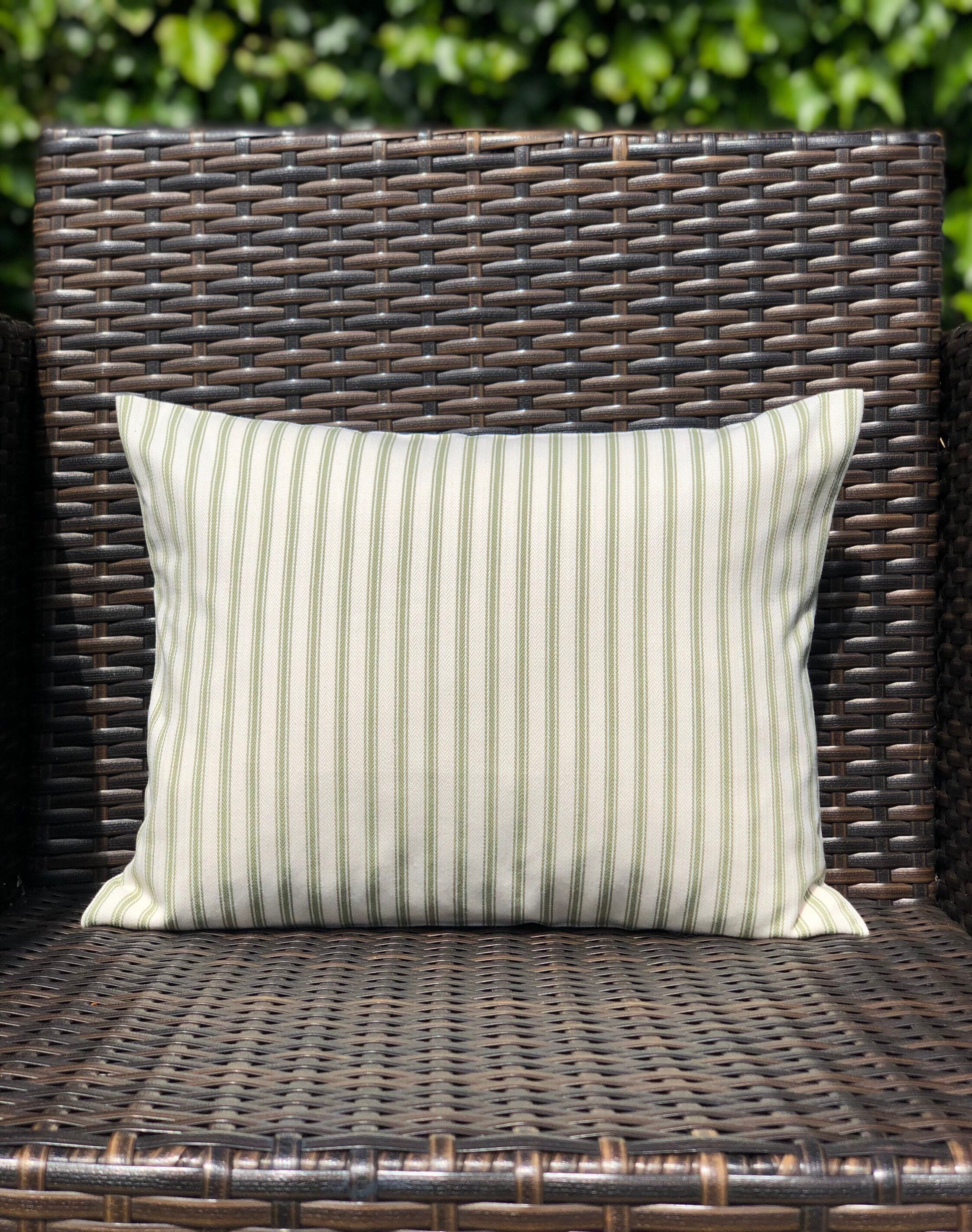 Green stripe clearance cushion