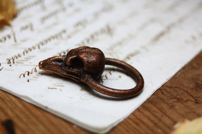 Copper Crow Skull Pendant Electroformed Jewelry Etsy New Zealand