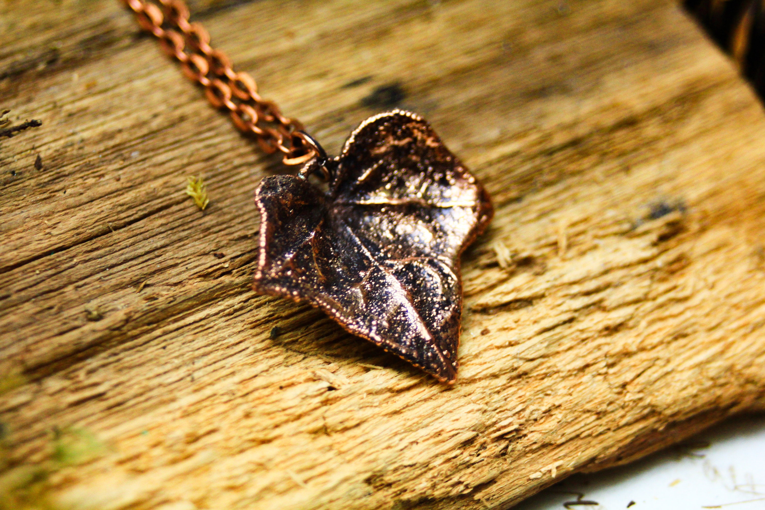 Copper ivy leaf pendant botanical jewelry inspired jewelry Etsy