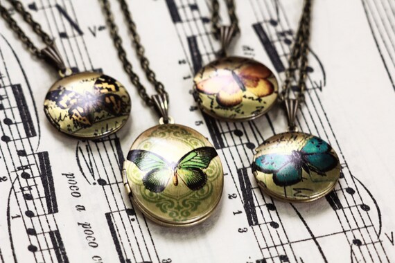 Schmetterling Medaillon Foto Medaillon Steampunk Medaillon Etsy