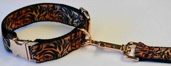 Gold Cat Collar Tiger Print Collar Gold Dog Collar Tiger Cat collar Tiger Collar Tiger Pet Collar Gold Collar Tiger Dog Collar