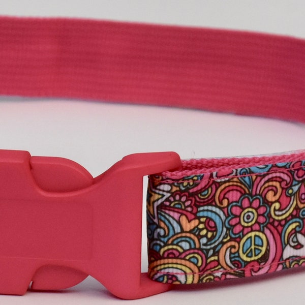Peace and Love Dog Collar, Peace and Love Cat Collar, Dog Collar, Cat Collar, Peace and Love Collar, Peace and Love Pet Collar