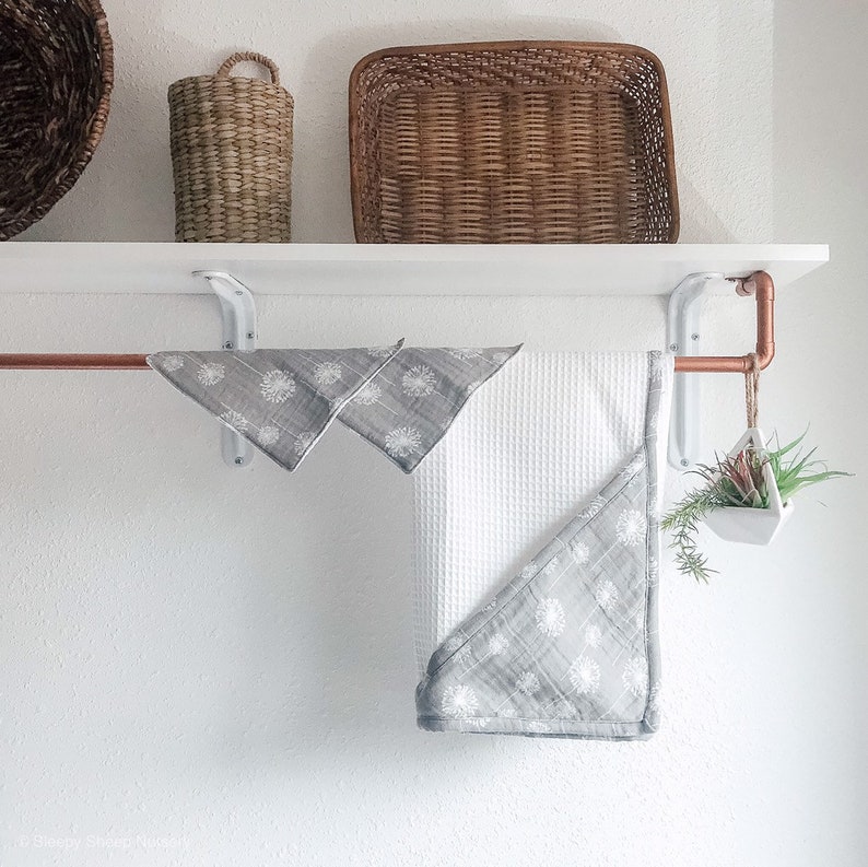 Bath Towel Set for Babies in Grey Dandelion Etsy