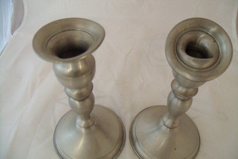 Leonard Pewter Candlestick Holders Weighted Made in Etsy
