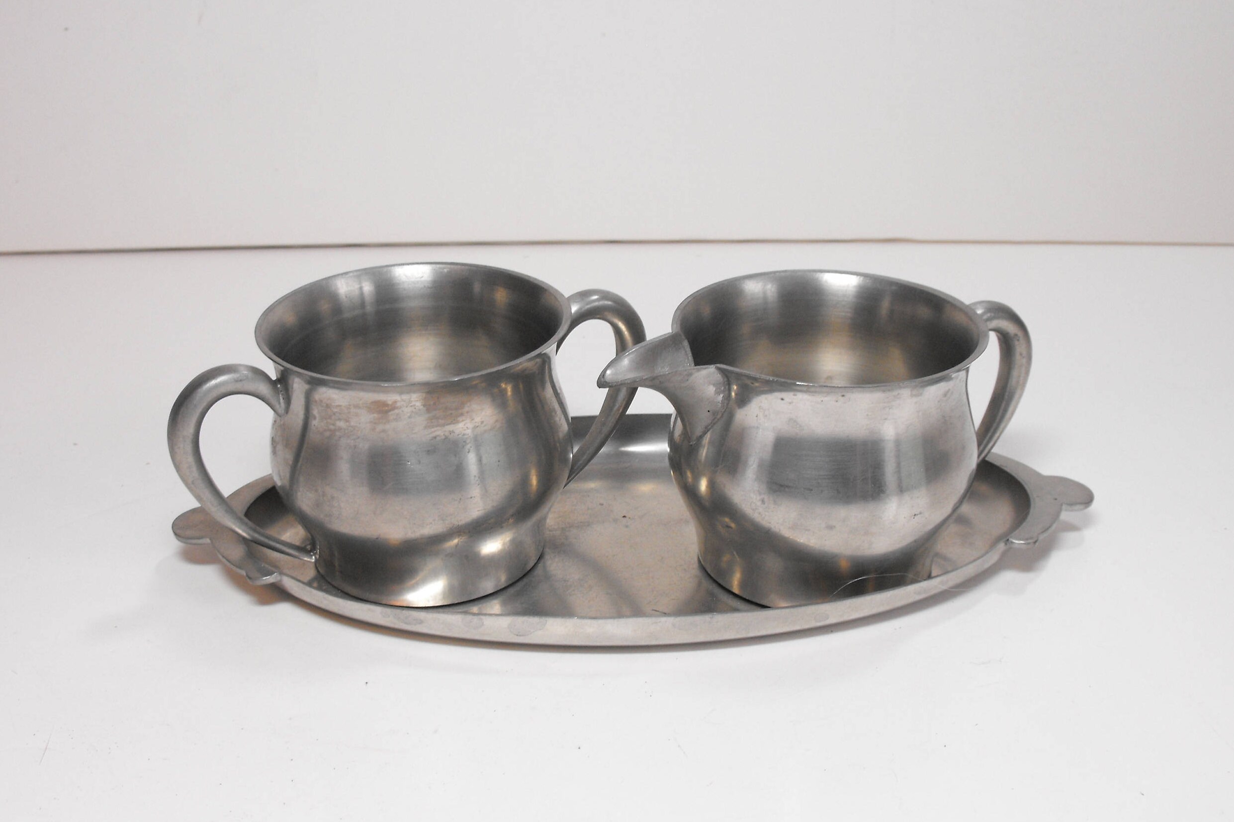 Woodbury Pewter Cream and Sugar Bowl with Tray 110 Etsy