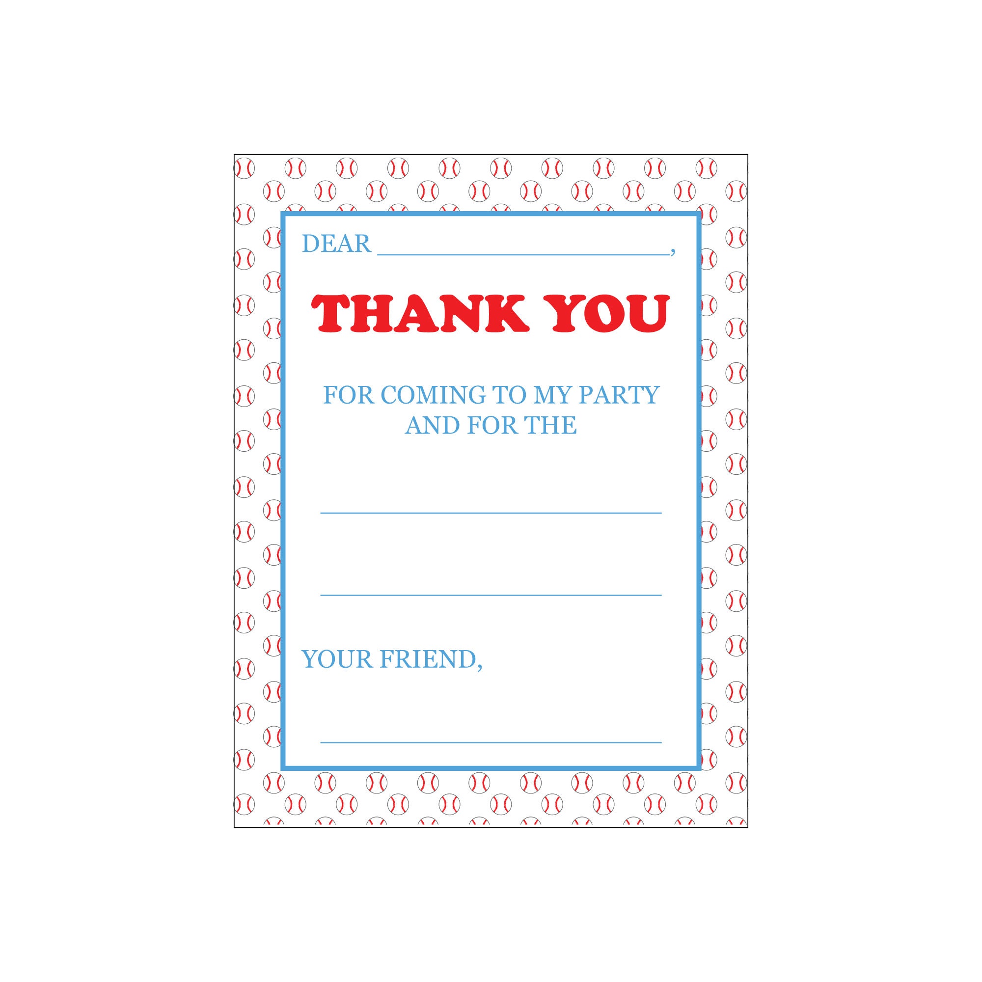 Printable Children's Fillable Thank You Notes Digital - Etsy