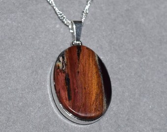 Binghamite Necklace, Silkstone Necklace, 925 Silver Setting, Gemstone Pendant, Chatoyant, Boho Jewelry, Gift for Women
