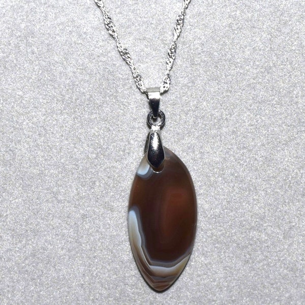 Lake Superior Agate Necklace, Lake Superior Agate Pendant, Gemstone Pendant, Boho Jewelry, Gift for Women