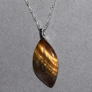 Tigers Eye Necklace, Tigers Eye Pendant, Ultra Chatoyant, Gemstone Pendant, Boho Jewelry, Gift for Women