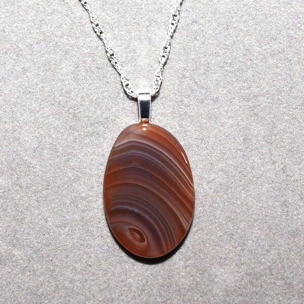 Lake Superior Agate Necklace, Lake Superior Agate Pendant, Gemstone Pendant, Boho Jewelry, Gift for Women