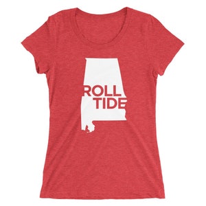 Alabama Roll Tide Graphic Tee, Fitted Soft Ladies T-shirt, Crimson Tide, MORE COLORS