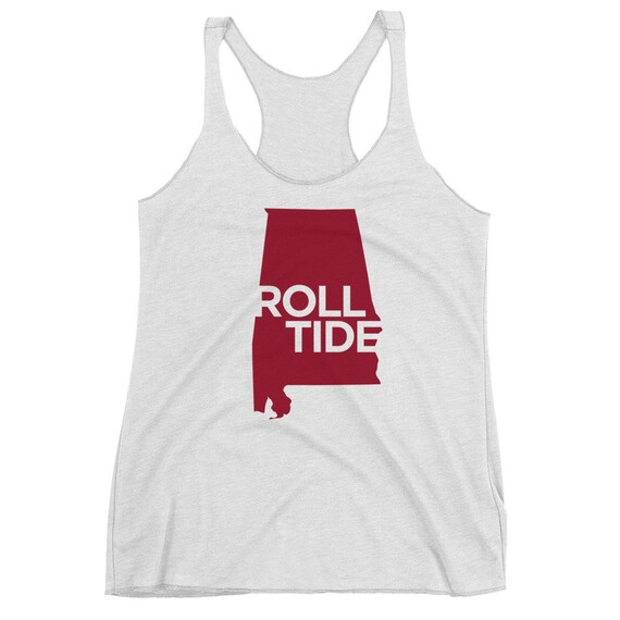 Alabama Roll Tide Soft Racerback Tank Top Crimson And White College Football Team Apparel Graphic Tee