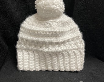 Tiered Crochet hat with Pom Pom