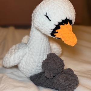 Peluche cygne au crochet