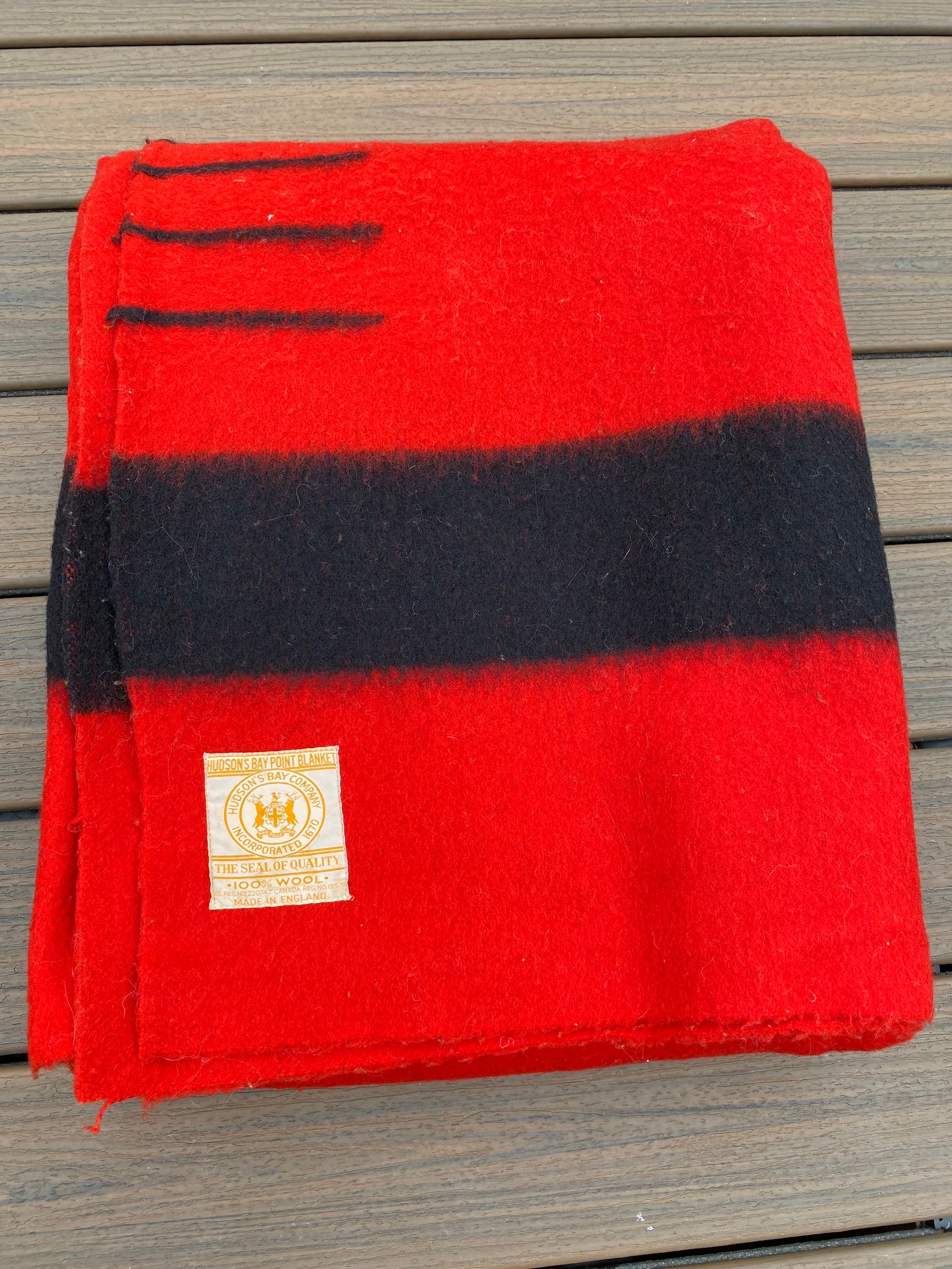 Vintage Hudson Bay 4 Point Wool Blanket Etsy