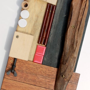Abstract Art Wood Wall Hanging, Mixed Media Wall Sculpture, Mid Century Modern Artwork OOAK