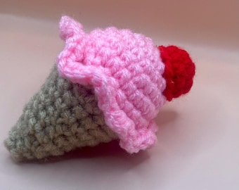 Catnip Ice Cream Cone Cat Toy with Cherry On Top