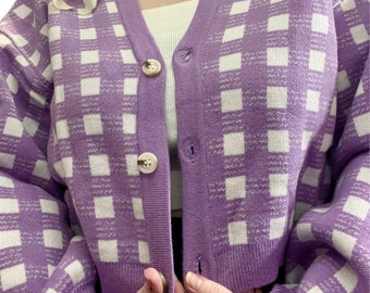 Picnic Cardigan - Purple XL