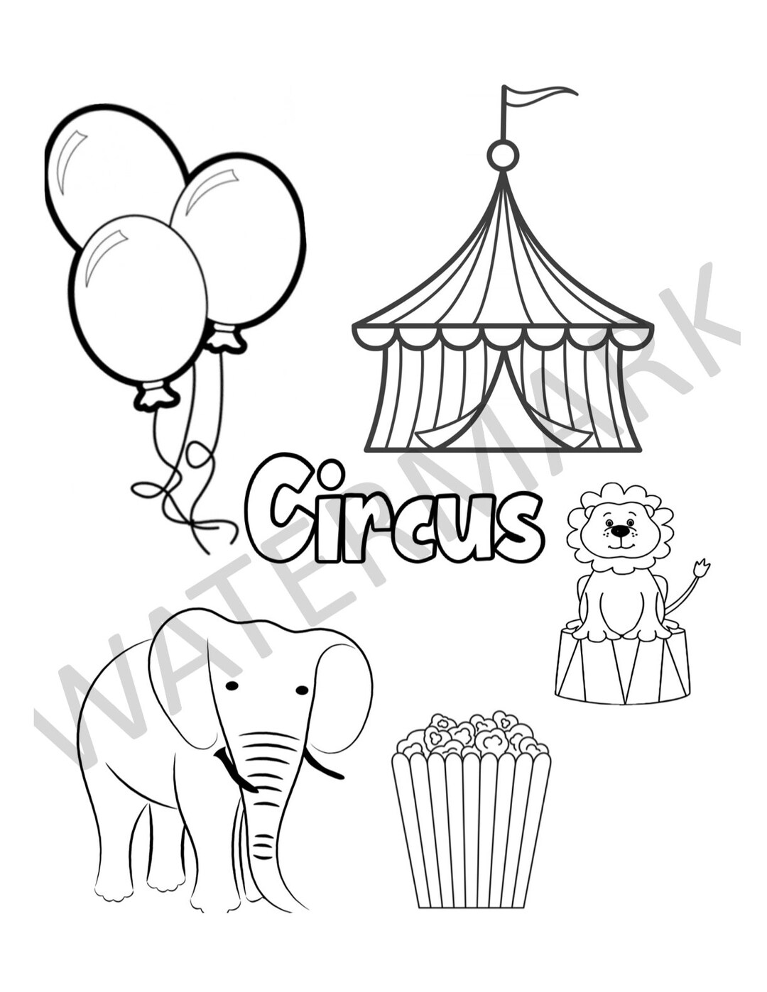 Circus Coloring Sheet Printable - Etsy