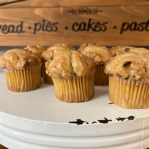 Fake Faux Muffins Set of 10 Mini Banana Nut Muffins Primitive Farmhouse Fake Faux Muffins Staging Prop Window Display Fake Bake Food