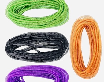 Halloween Deco Mesh Tubing - Purple, Green, Orange, Black - 36 Feet