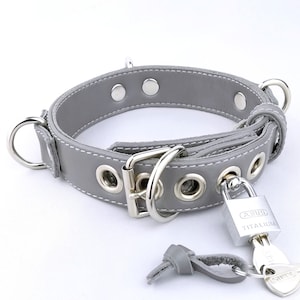 BONDAGE LOCK Lockable Leather Choker