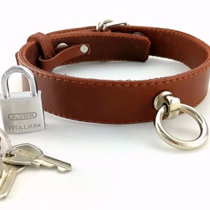 LOCK of O Lockable Leather Choker with O-Ring