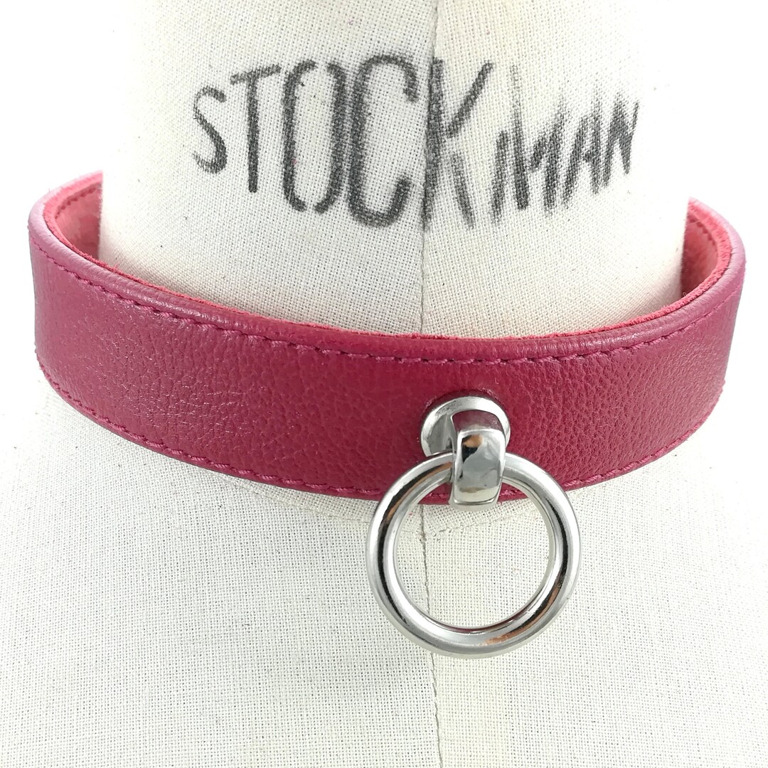 Leather Choker With O Ring And D Ring, *available Boxed main image 1