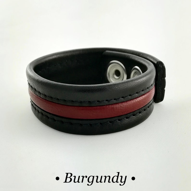 Leather Wristband ''Hanky Code'' 2 cm / 08 Etsy