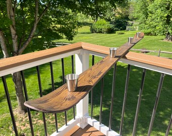 Shot Ski - Faux Wood Grain Design - Hand Painted