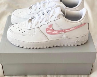 Nike AF1 diseño personalizado nubes rosas