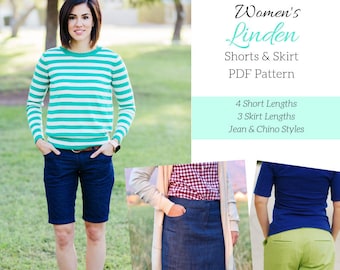 Women's Linden Short and Skirt PDF Sewing Pattern