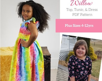 Patrón PDF Willow Infantil Tallas Grandes 4-12 años