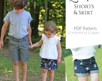 Patron de couture PDF pour shorts et jupes en tilleul