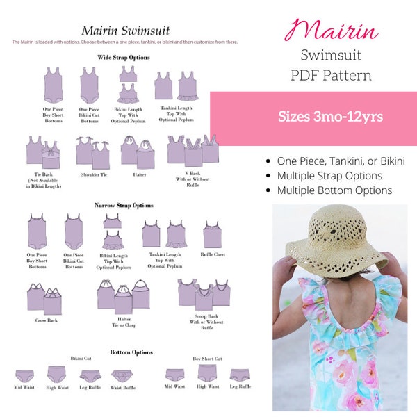 Children's Mairin Swimsuit PDF Sewing Pattern