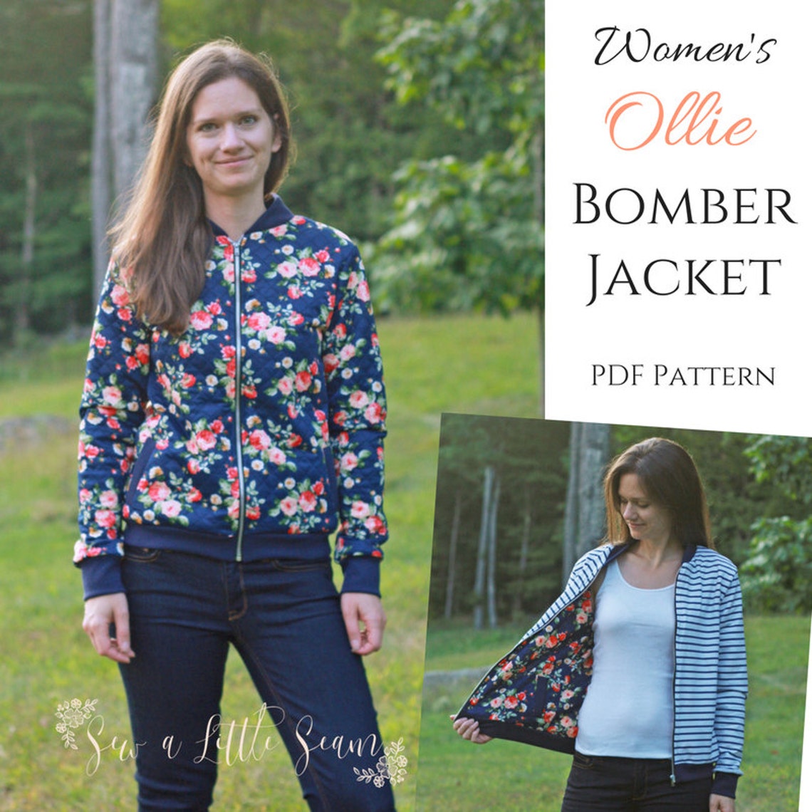 Women's Ollie Bomber Jacket PDF Sewing Pattern - Etsy