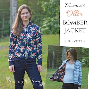 Women's Ollie Bomber Jacket PDF Sewing Pattern