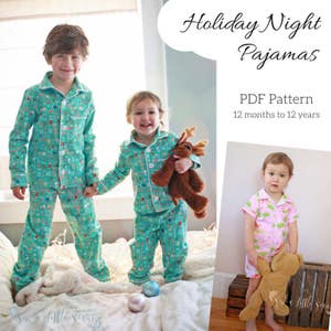 Patron de couture PDF du pyjama des fêtes de fin d'année