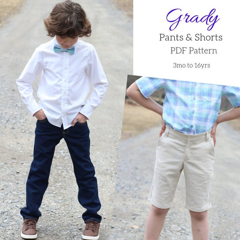 Grady Pants and Shorts PDF Sewing Pattern image 1