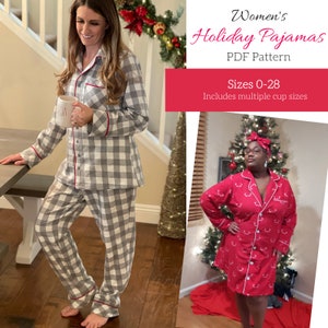 Women's Holiday Pajamas PDF Pattern