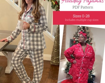 Patrón PDF Pijamas Navideños de Mujer