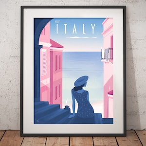 Vintage Travel Poster - Italy Poster - Retro Travel Art - Wall Art - Travel Wall Decor - Italy Poster - Travel Wall Art - Vintage Print