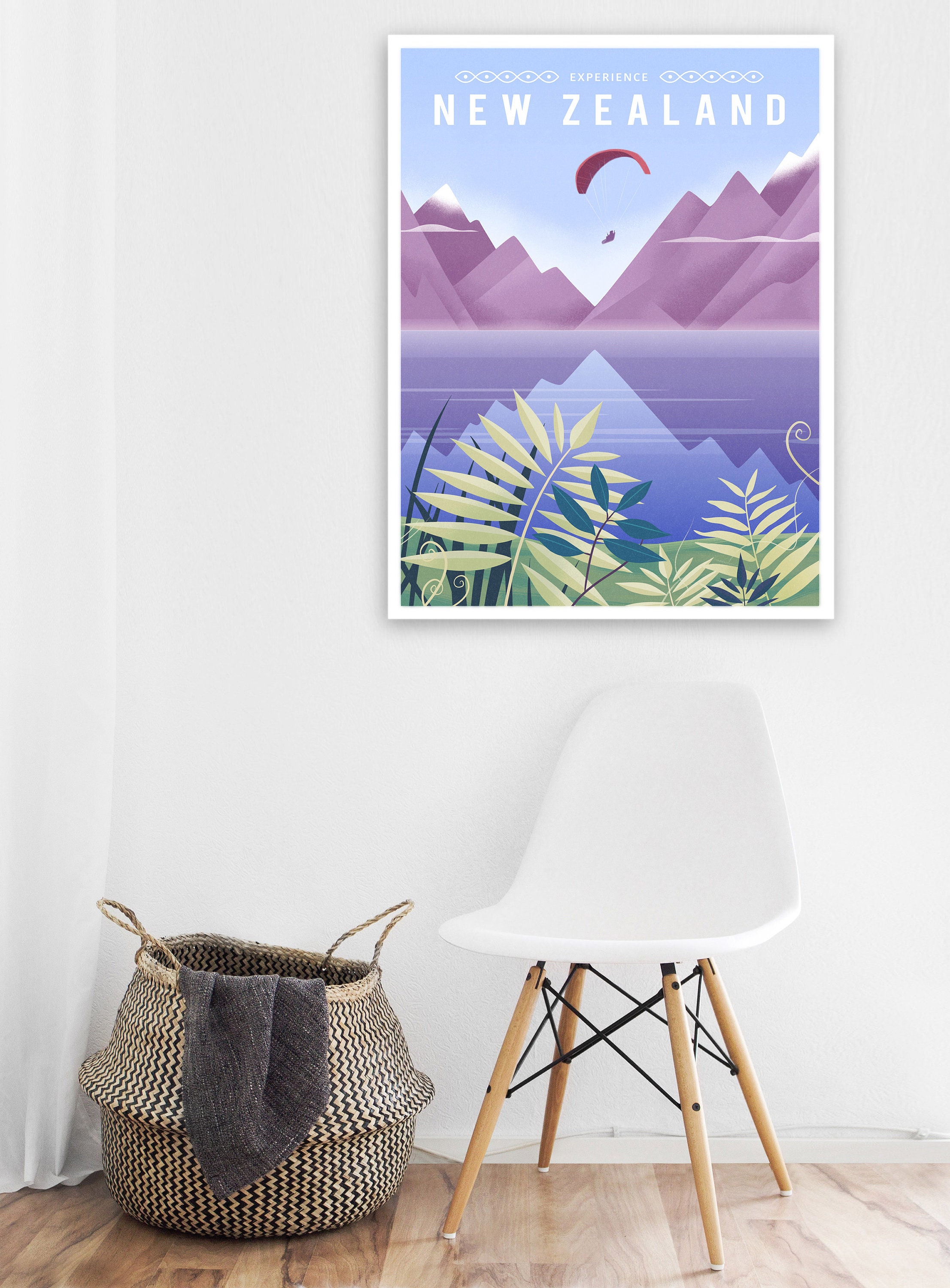 New Zealand Poster Wall Art Print New Zealand Travel Poster Travel Print  Vintage Poster Travel Poster Travel Art - Etsy